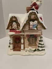 VTG 1990 FITZ & FLOYD OLD WORLD 13”CHRISTMAS VICTORIAN HOUSE COOKIE JAR NO BOX picture