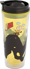 Peanuts Charlie Brown Acrylic Tumbler 16 Ounce Lid Travel Double Wall Hand Wash picture