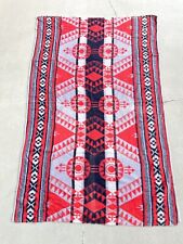 Vintage Beacon Camp Blanket Tribal Native Design Red Grey 1930s 1940s 46”x72” picture