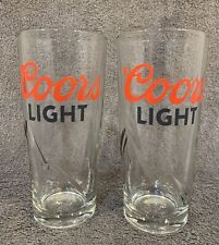 Coors Light 16 Oz Heavy Beer Glasses with Etched Coors Light Set of 2 New picture