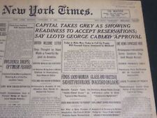 1920 FEB 2 NEW YORK TIMES - CAPITAL TAKES GREY TO ACCEPT RESERVATIONS - NT 6786 picture
