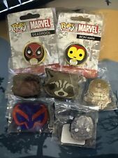 Lot Of 7 Marvel Funko Pop Pins- Deadpool Iron Man Spider-Man Thor GOTG picture