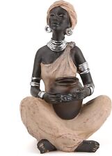 Leekung African Lady Sculpture, Resin Figurine in Woodstone B, B  picture