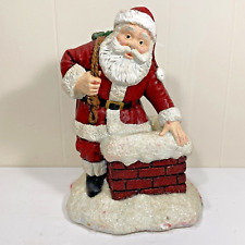 Large Santa in Chimney Ceramic Bisque Piece Hand / Home Painted Finished Decor picture