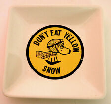 WWI Flying Ace Dog novelty ceramic tray JAPAN Don't Eat Yellow Snow picture