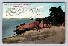 Gloucester MA-Massachusetts, Birds Eye View Eastern Point Vintage c1912 Postcard picture