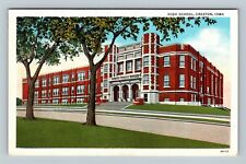 Creston IA, High School Building, c1930 Iowa Vintage Postcard picture
