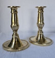 Vintage Brass Candle Stick Holders Set Oval Base Made in England 6