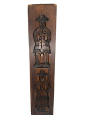 Vtg Dutch/German Carved Wooden Speculaas Springerle Cookie Mold Man Woman B18 picture