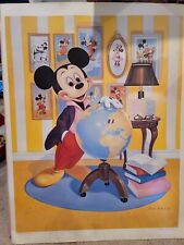 VTG 1988 Mickey Mouse 60th Anniversary Portrait Poster Signed John Hench 24x31 picture
