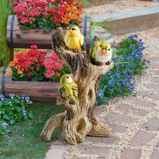 Garden Trio of Yellow Warblers on a Craggy Tree Stump In or Out Spring Decor picture