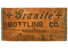 RARE GRANITE BOTTLING CO CONCORD NH ANTIQUE INK STMPD WOOD BOX SODA ADVRT. CRATE picture