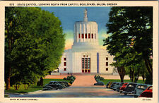 State Capital Looking South From Capital Boulevard Salem Oregon Old Postcard  picture