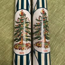 RARE Vtg Spode Tree Gift Wrap Wrapping Paper 2 Rolls Pleasantville Colors picture