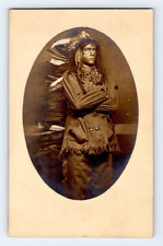 RPPC 1909. MAN DRESSED UP AS AN INDIAN. POSTCARD. DD17 picture