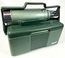 Vintage 1989 Stanley Aladdin Green Metal Vacuum Thermos Cooler Lunch Box Set picture