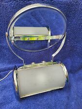 MID-CENTURY ART-DECO MIRROR PERSONAL LIGHTED TRAVEL VALET CABIN COMPARTMENT picture
