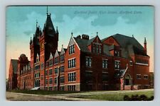 Hartford CT-Connecticut, Public High School, Clock Tower, c1912 Vintage Postcard picture