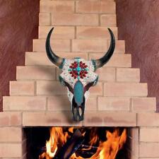 Large: Old Wild West Art Desert Sun Cow Steer Skull Wall Mount Trophy Sculpture picture