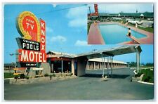 1959 Knox Motel Knoxville Tennessee TN, Swimming Pool Scene Dual View Postcard picture