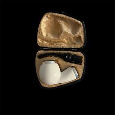 Large Block Meerschaum Pipe 925 silver hand carved smoking tobacco w case MD-283 picture