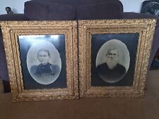 Pair Vintage Antique Large Wood Gold Gilded Victorian Gesso Picture Frames  picture