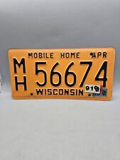 1991 Wisconsin Mobile Home Orange License Plate Craft 56674 picture