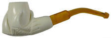 Mini Claw Full Bent White Hand Carved Turkish Meerschaum Smoking Pipe - 5315K picture
