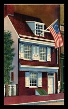 1940s Betsy Ross House Entrance Philadelphia Pennsylvania Linen Postcard 5-99 picture