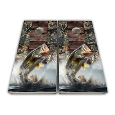 Large Mouth Bass Fishing Decal Cornhole Wrap picture