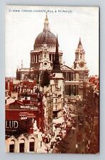 London England, Ludgate Hill & St Pauls, Antique, Vintage Postcard picture