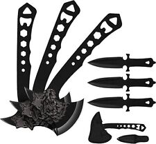 6 Packs Full Tang Throwing Axes Tomahawks Hatchet Steel Throwing Knives Set picture