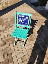 Rare 1920's Piedmont Cigarettes Tobacco Wood Folding Chair 2 Side Porcelain Sign picture