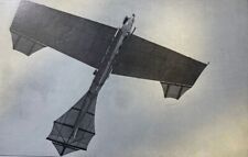1909 Vintage Magazine Illustration Hubert Latham Monoplane Flying At Rheims picture