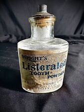 Antique 1890ish Tooth Powder Bottle labeled￼ Charles Wright’s & Co Detroit 3”H picture