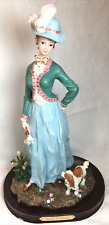 The Gentili Collection Beautifully Dressed Lady With Her Sweet Dog 12 3/4” Tall picture