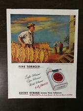 Vintage 1947 Lucky Strike Cigarettes Fine Tabacco Full Page Original Color Ad L2 picture