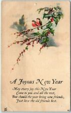 Postcard - A Joyous New Year with Mistletoe Art Print picture