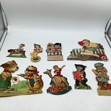 Vintage/Antique Valentines Lot of 8 Die Cut Mechanical Moving Germany Dog Cat ++ picture