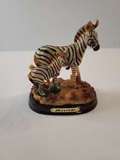 Vintage MEERCHI Resin Zebra With Baby Figurine picture