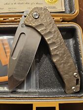 Medford Praetorian Slim Folding Knife Bronze Tumbled S35VN Tanto Bronze Ano picture