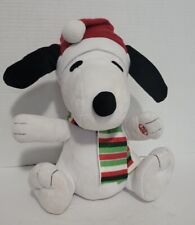 Snoopy Plush Peanuts Worldwide Gemmy Industries 2016 w Sound Christmas Hat Scarf picture