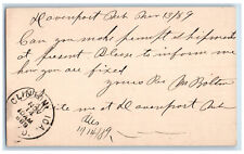 1889 WJ Young & Co Davenport Nebraska NE Clinton IA Antique Postal Card picture