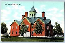 Bad Axe Michigan MI Postcard High School Building Exterior Scene c1920's Antique picture
