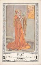 Artist Signed May Farini Shakespeares Women Ophelia Walkover Shoes Postcard picture