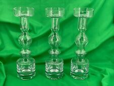 Lot of 3 1970s Riihimaen Lasi Pompadour Candlestick Vases by Nanny Size: 11