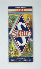 Vintage 1950s Skelly Oil Fold Out Road Map of Iowa Ephemera picture