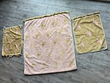 Vintage Rare Besana Made In Italy Pink & Gold Poodle Towel Set - 3 piece picture