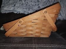 Longaberger Medium Vegetable Basket Sleigh with Plastic Protector 1996 Signed picture