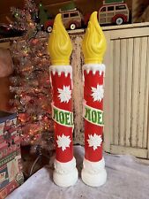 Blow Mold Noel Christmas Candles General Foam New Stock Pair 38” Inches Tall picture